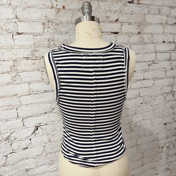 Free People Kate Tee Striped Tank in Navy - Picture 4 of 4